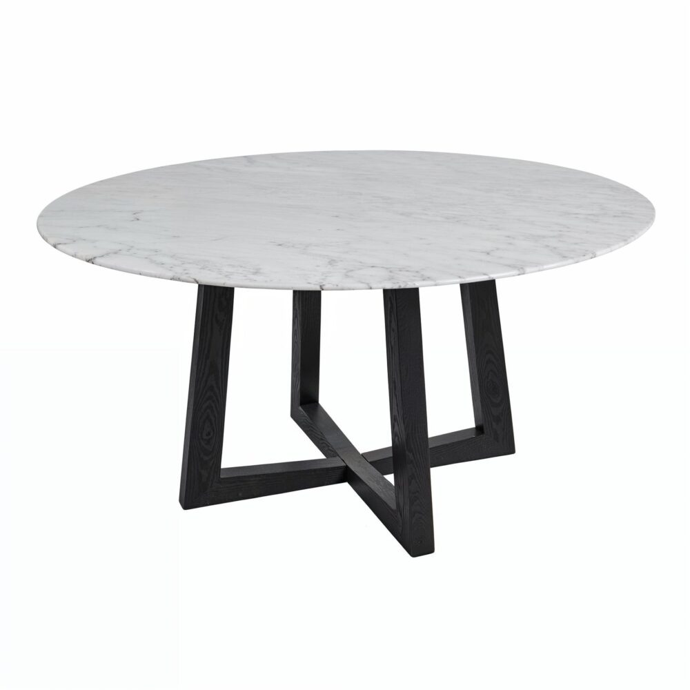 Carlos Marble Dining Table-black ash wood legs - Image 2