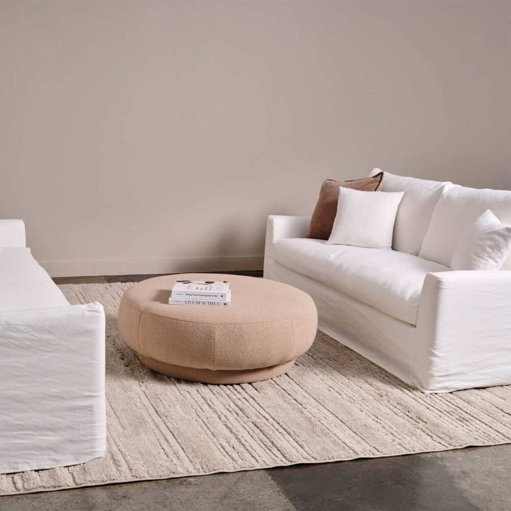 Naples 3-Seater White Fabric Sofa - Image 8