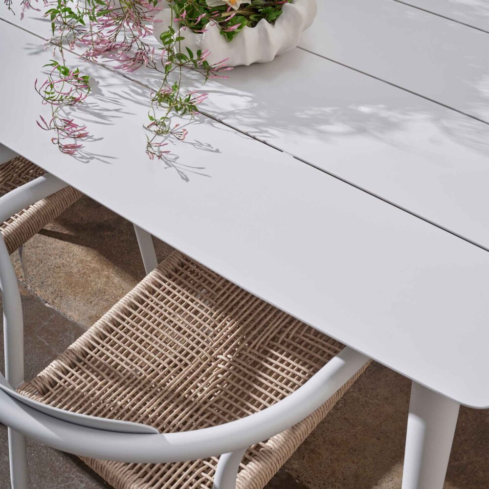 Sicily Outdoor Aluminium Square Dining Table – White (90cm) - Image 5