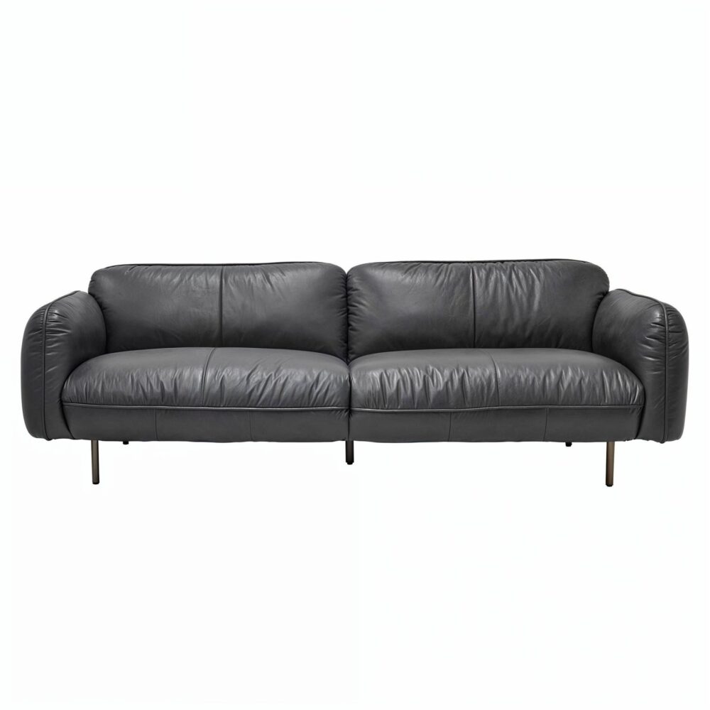 Hudson 3-Seater Leather Sofa - Image 5