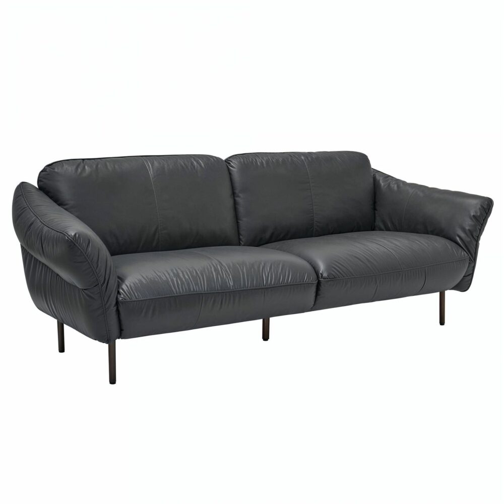 Hudson 3-Seater Leather Sofa - Image 6