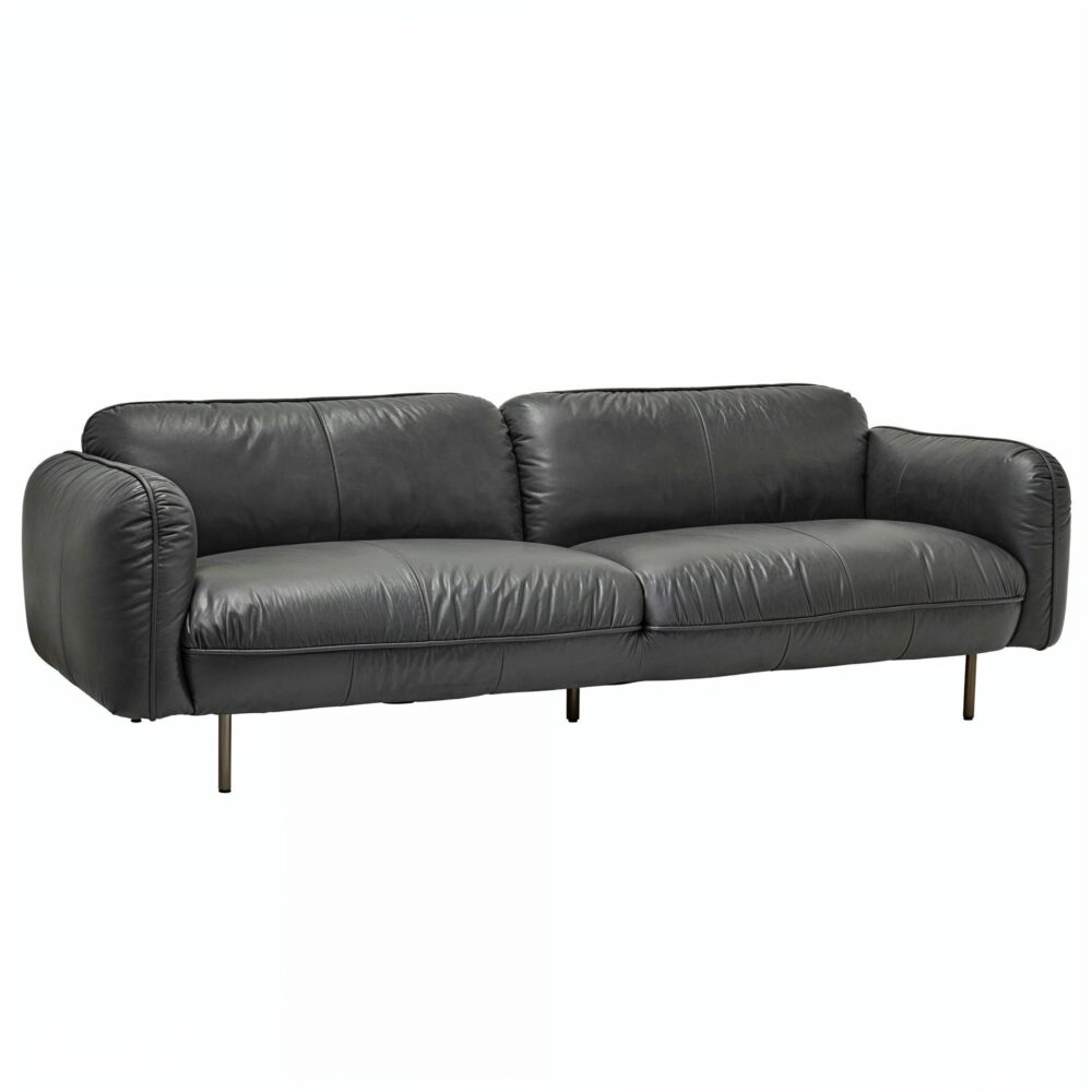 Jasper 3-Seater Leather Sofa - Image 2