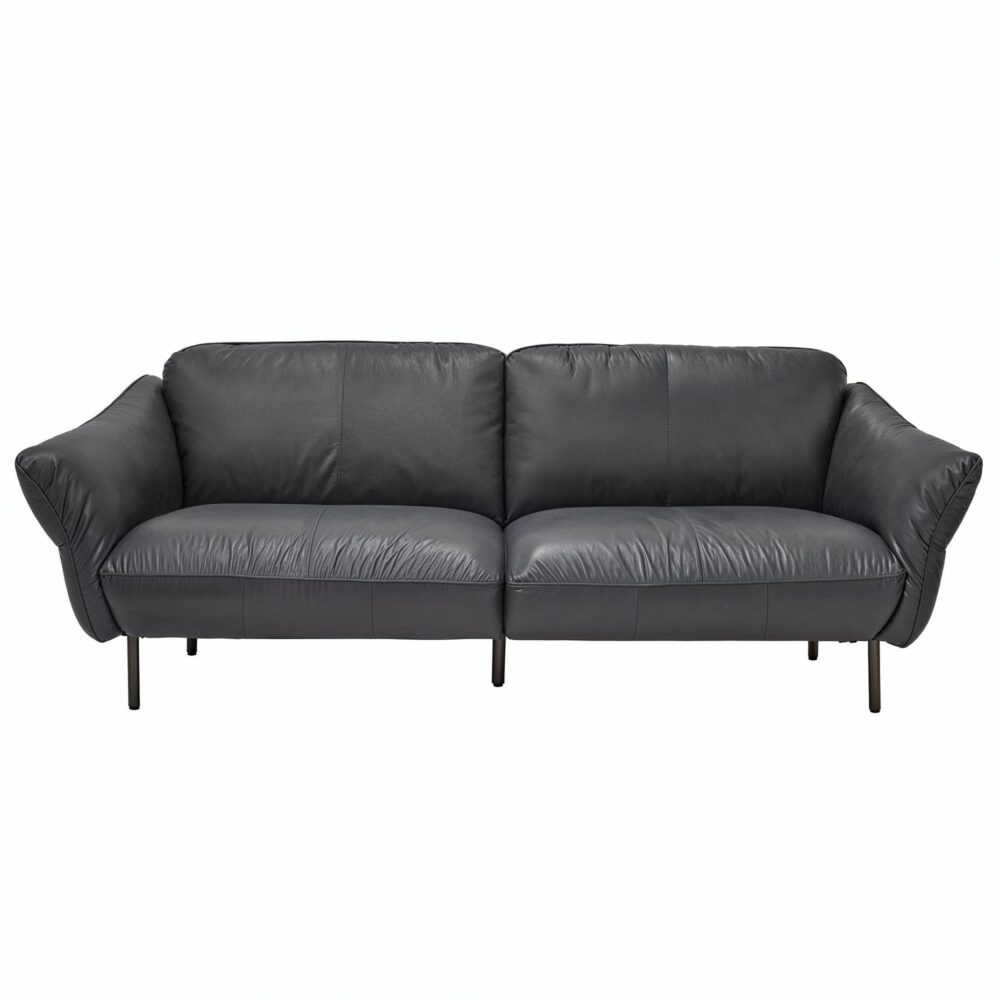 Hudson 3-Seater Leather Sofa - Image 8